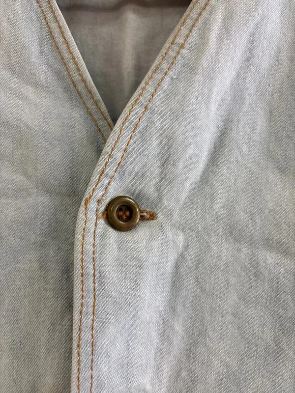 Vintage Denim Vest 90s Light Wash Blue Western Americana Workwear Button Front C – photo 3
